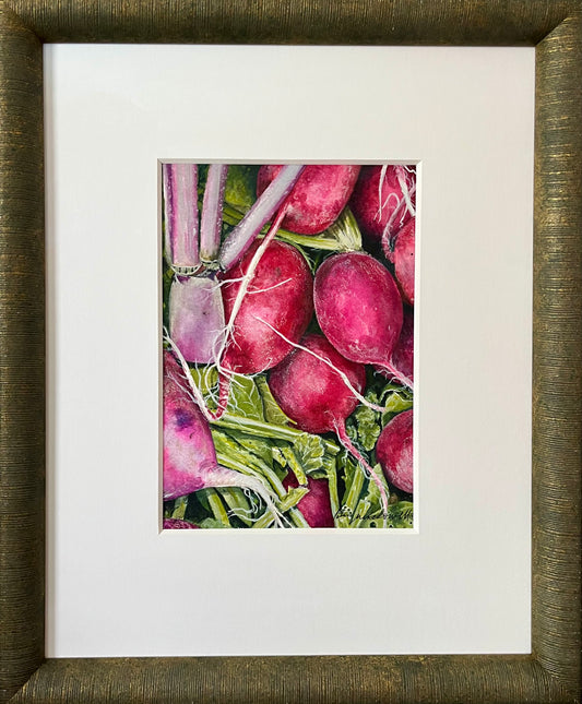 Radishes - Original Watercolor by Lotus MacDowell