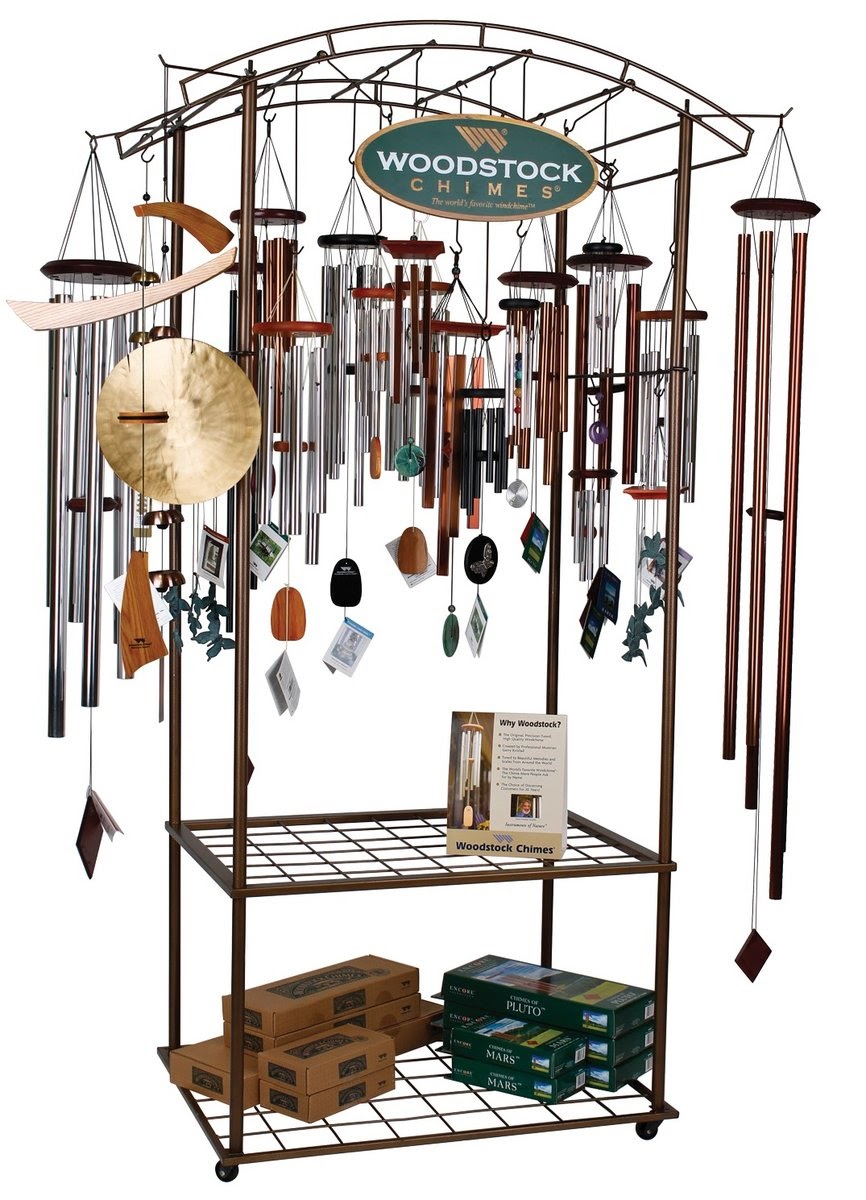 In the early 70s, Garry Kvistad began what would become Woodstock Chimes in -of all places- an Illinois landfill. Using the tubes from discarded lawn chairs, Garry crafted a metallophone, a xylophone-like instrument made with metal ins. Available from Artworks WV.  Woodstock Chimes are the original, musically tuned high quality windchime.